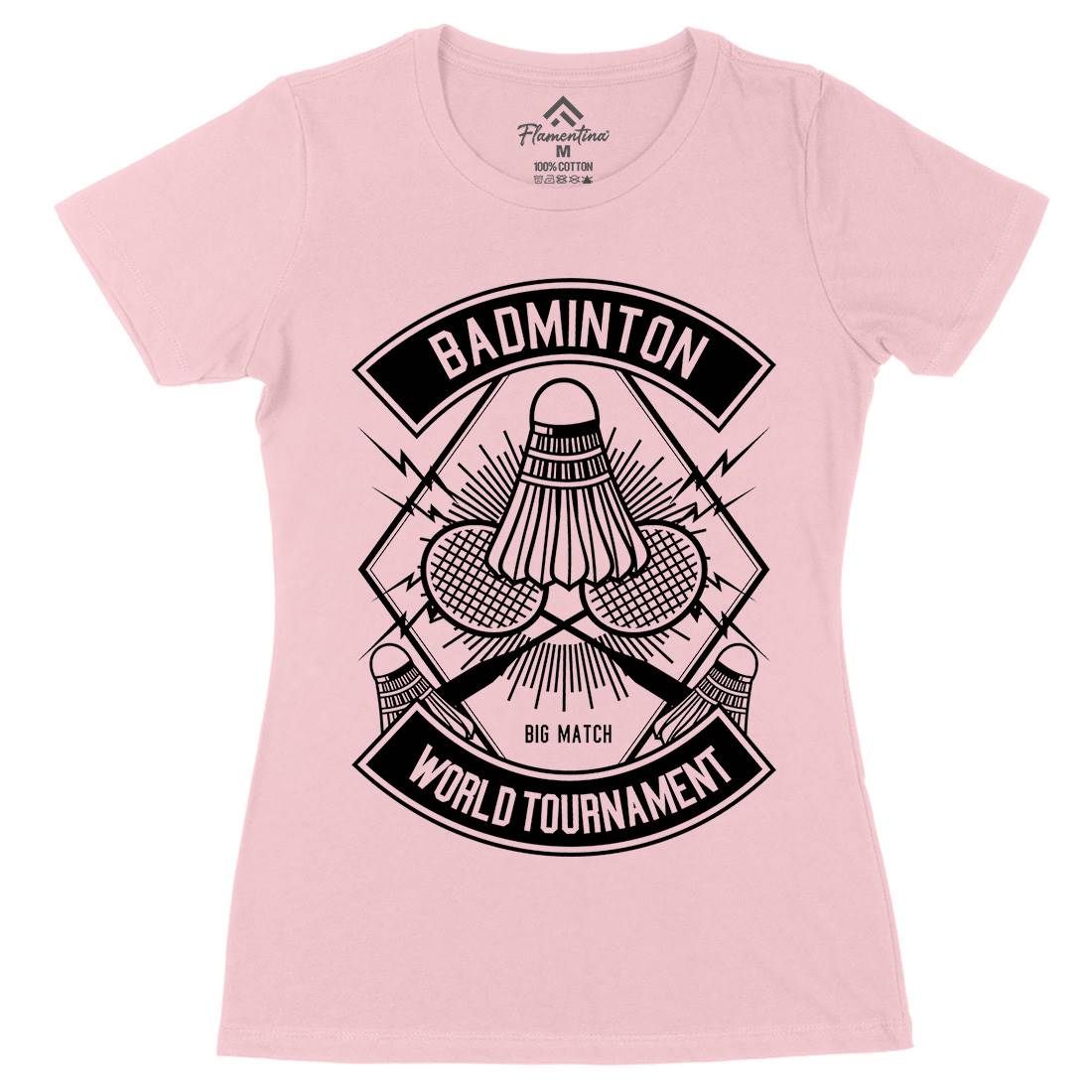Badminton Womens Organic Crew Neck T-Shirt Sport B485