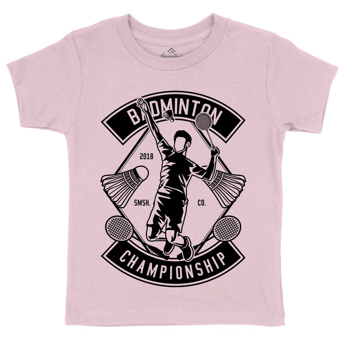 Badminton Championship Kids Organic Crew Neck T-Shirt Sport B486