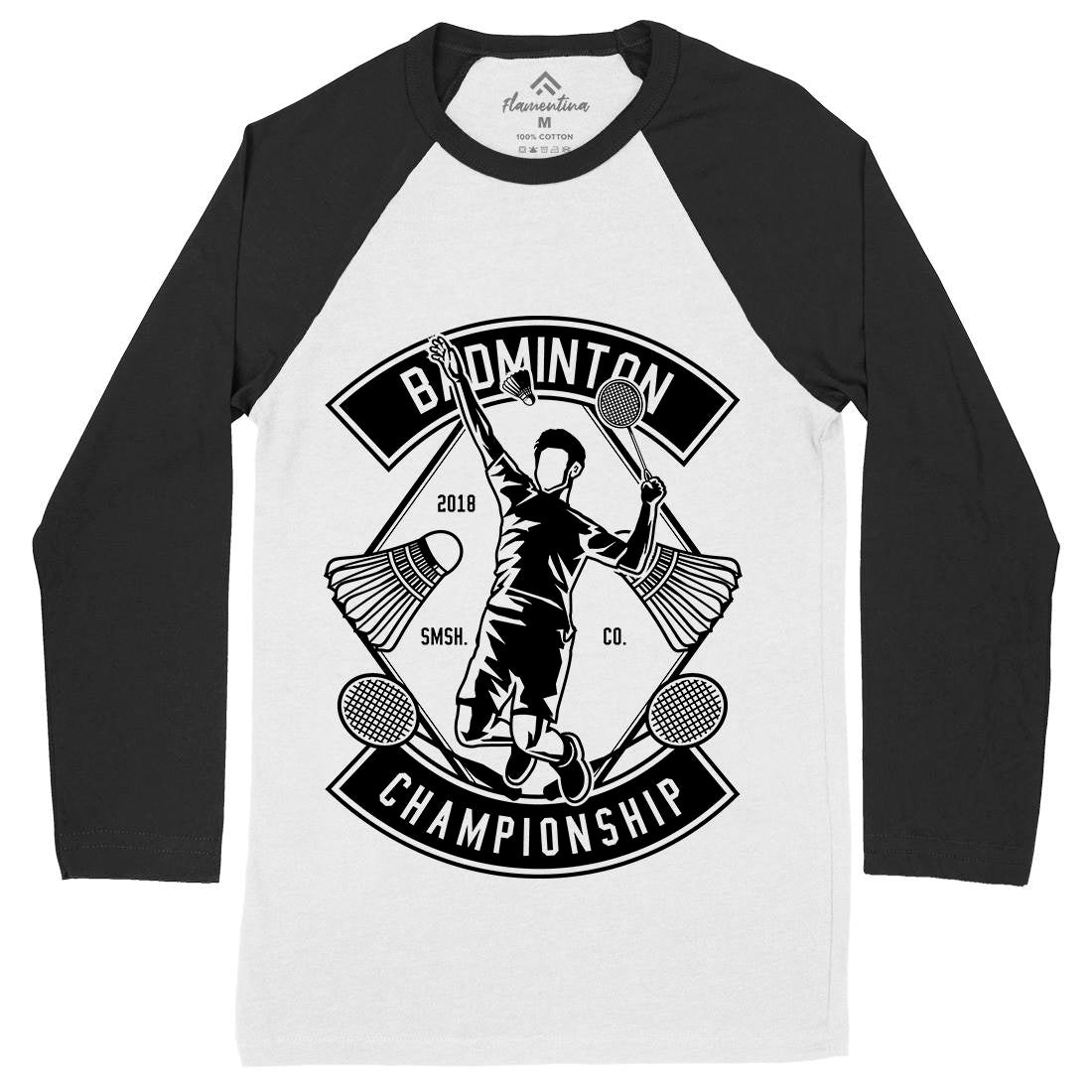Badminton Championship Mens Long Sleeve Baseball T-Shirt Sport B486