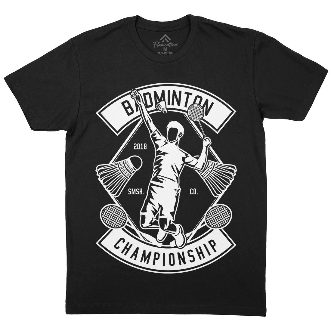 Badminton Championship Mens Organic Crew Neck T-Shirt Sport B486