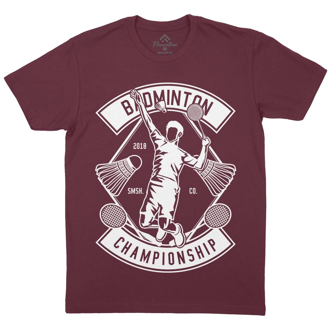 Badminton Championship Mens Organic Crew Neck T-Shirt Sport B486