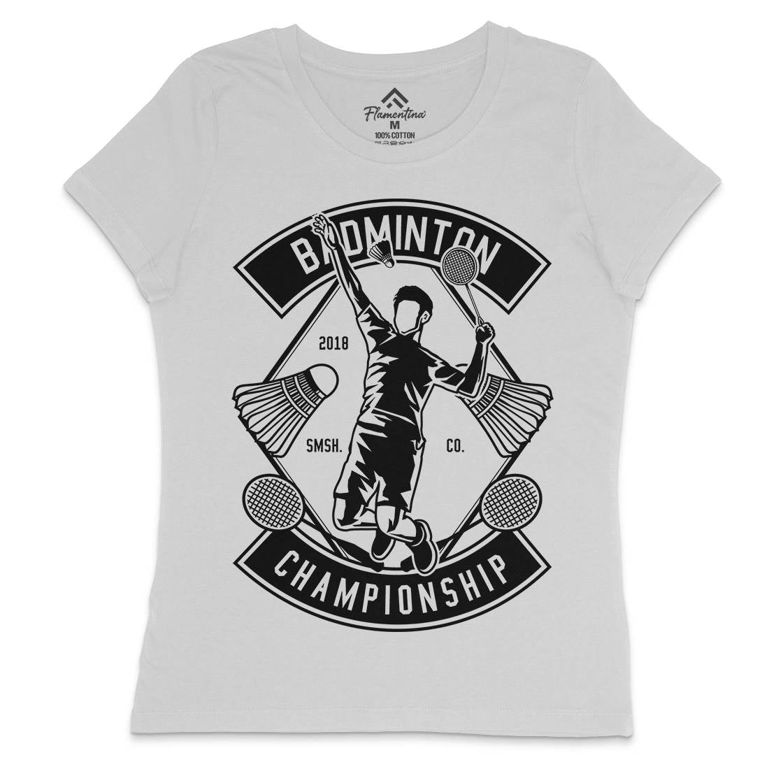 Badminton Championship Womens Crew Neck T-Shirt Sport B486