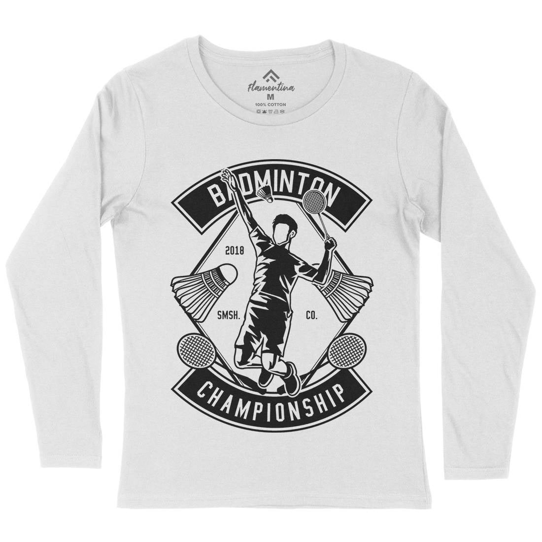 Badminton Championship Womens Long Sleeve T-Shirt Sport B486