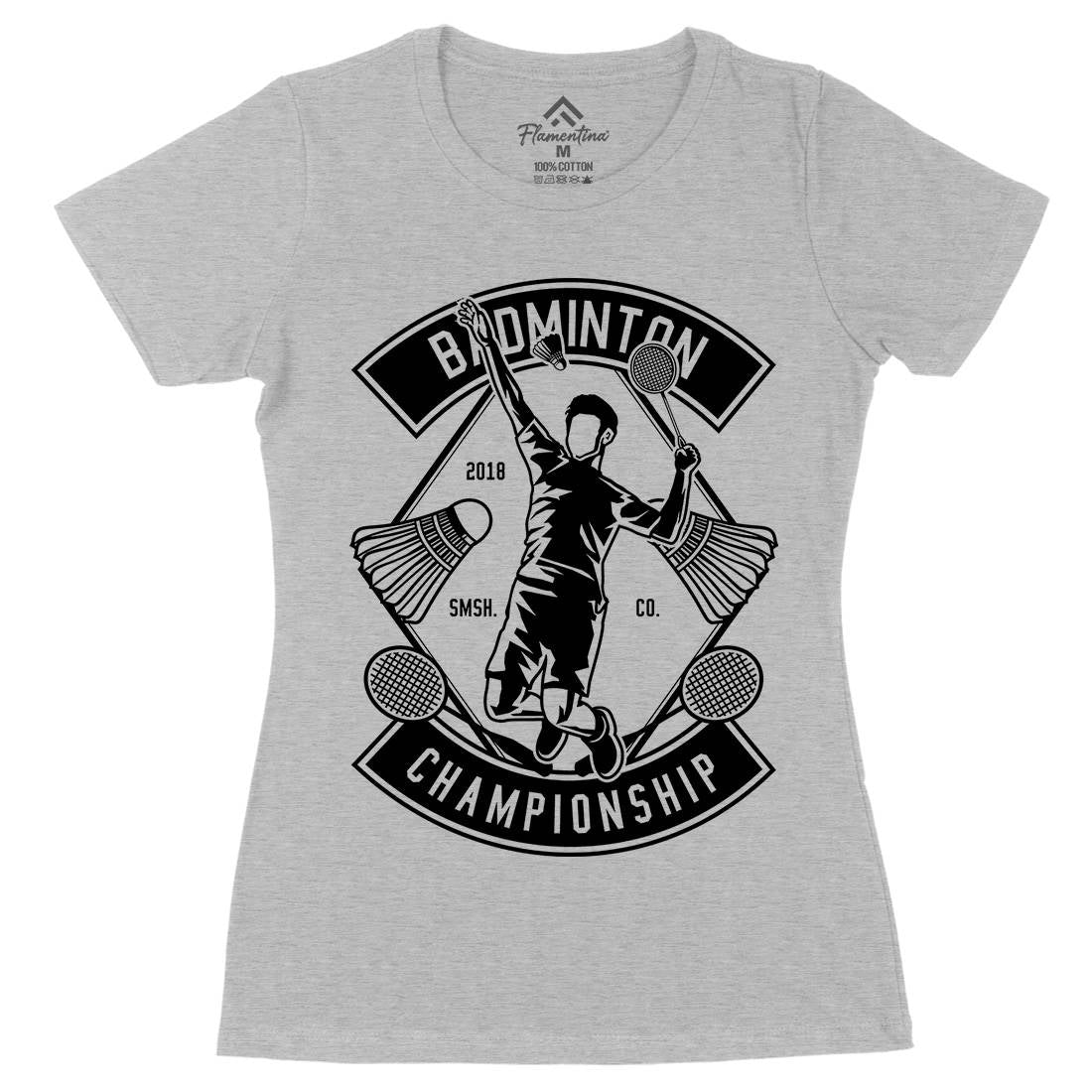 Badminton Championship Womens Organic Crew Neck T-Shirt Sport B486