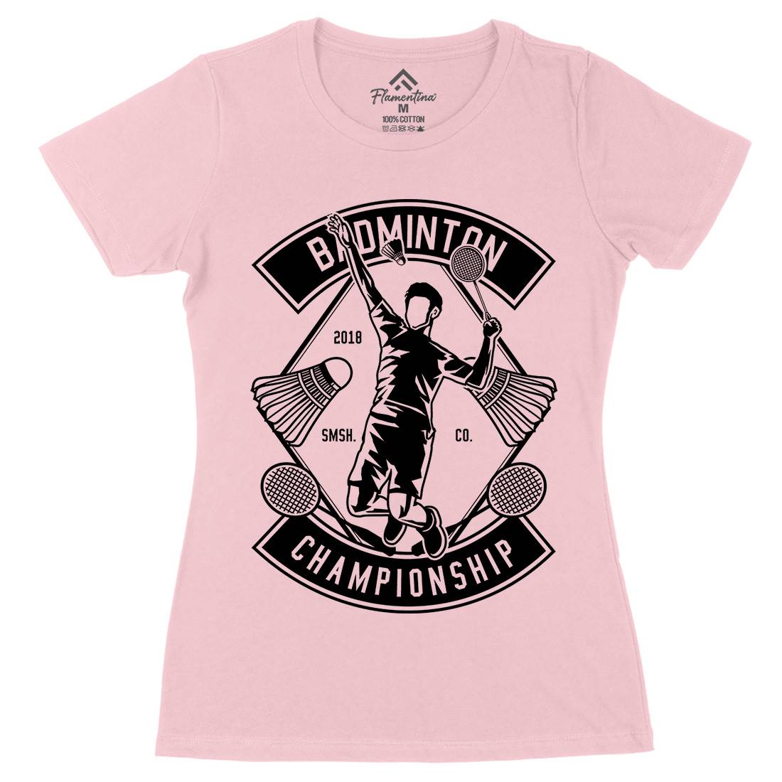 Badminton Championship Womens Organic Crew Neck T-Shirt Sport B486