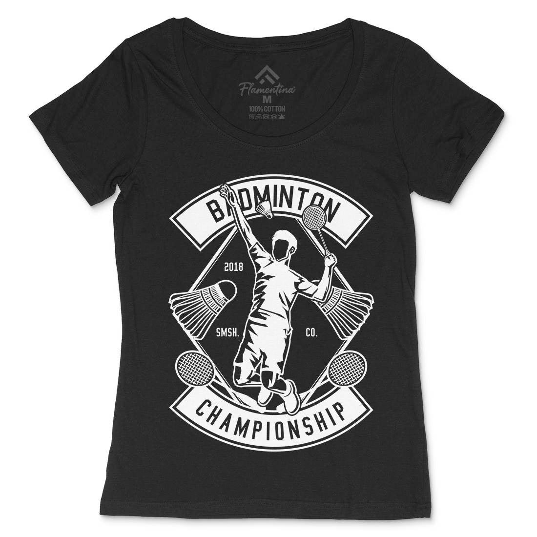 Badminton Championship Womens Scoop Neck T-Shirt Sport B486