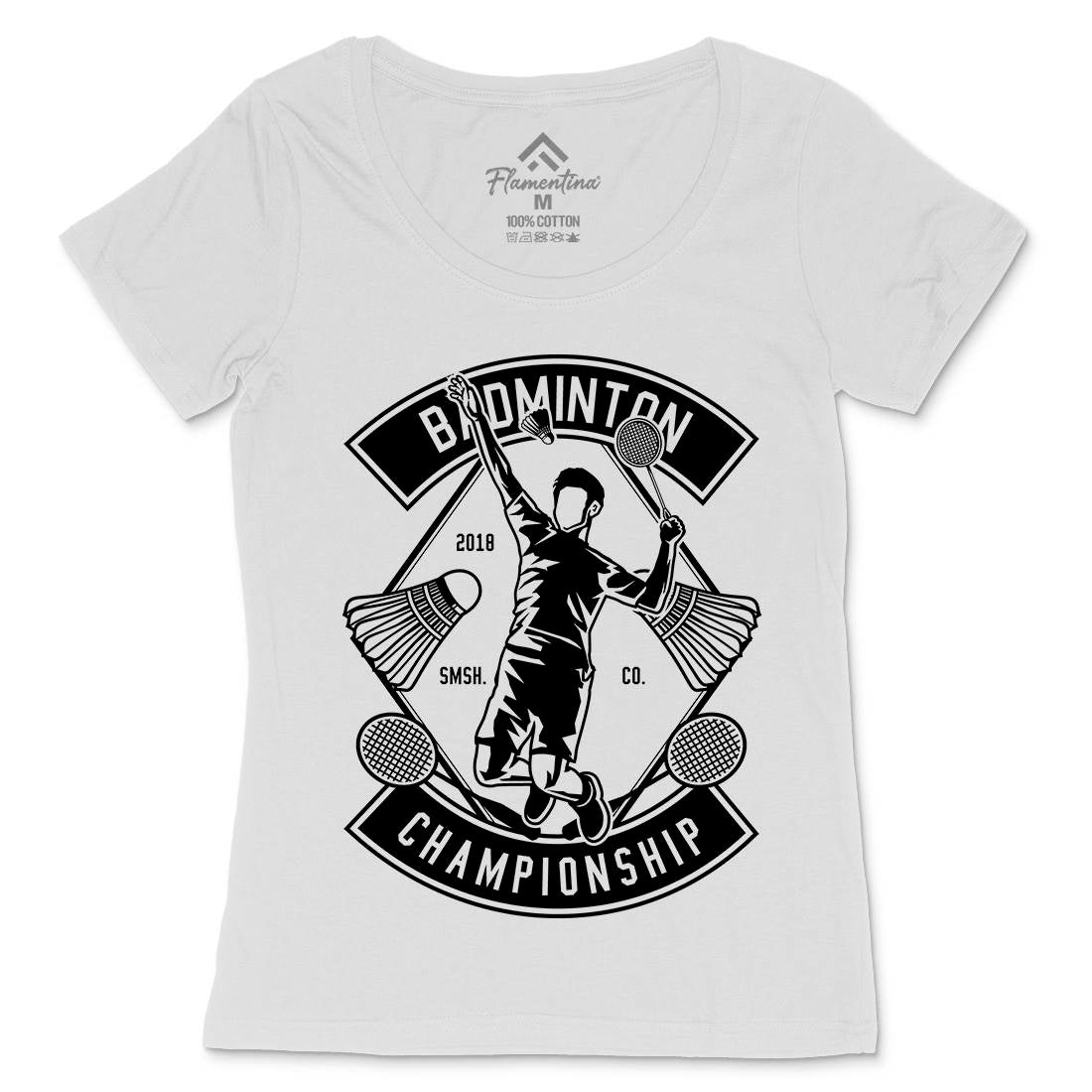 Badminton Championship Womens Scoop Neck T-Shirt Sport B486