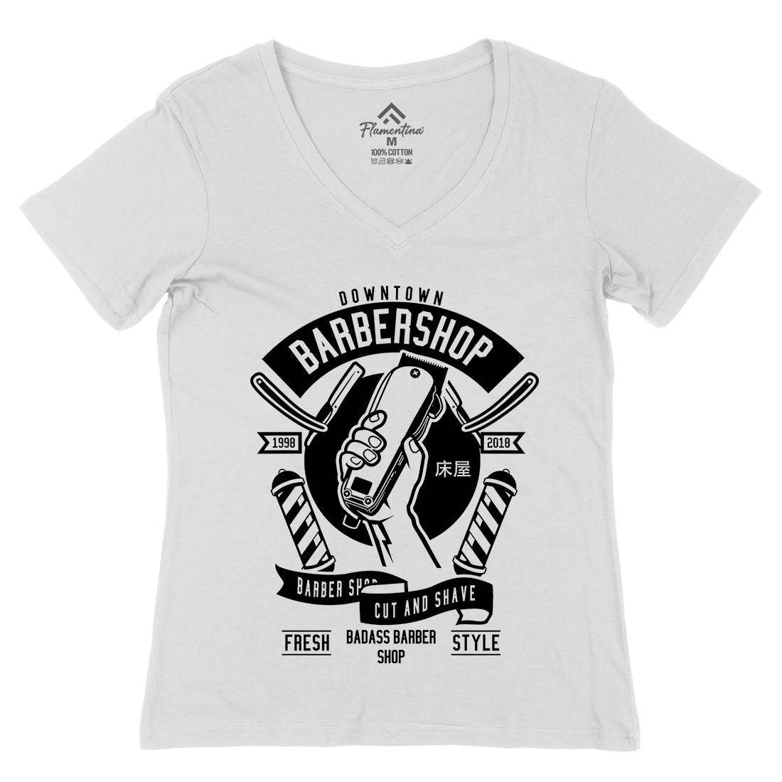 Revolution Womens Organic V-Neck T-Shirt Barber B487