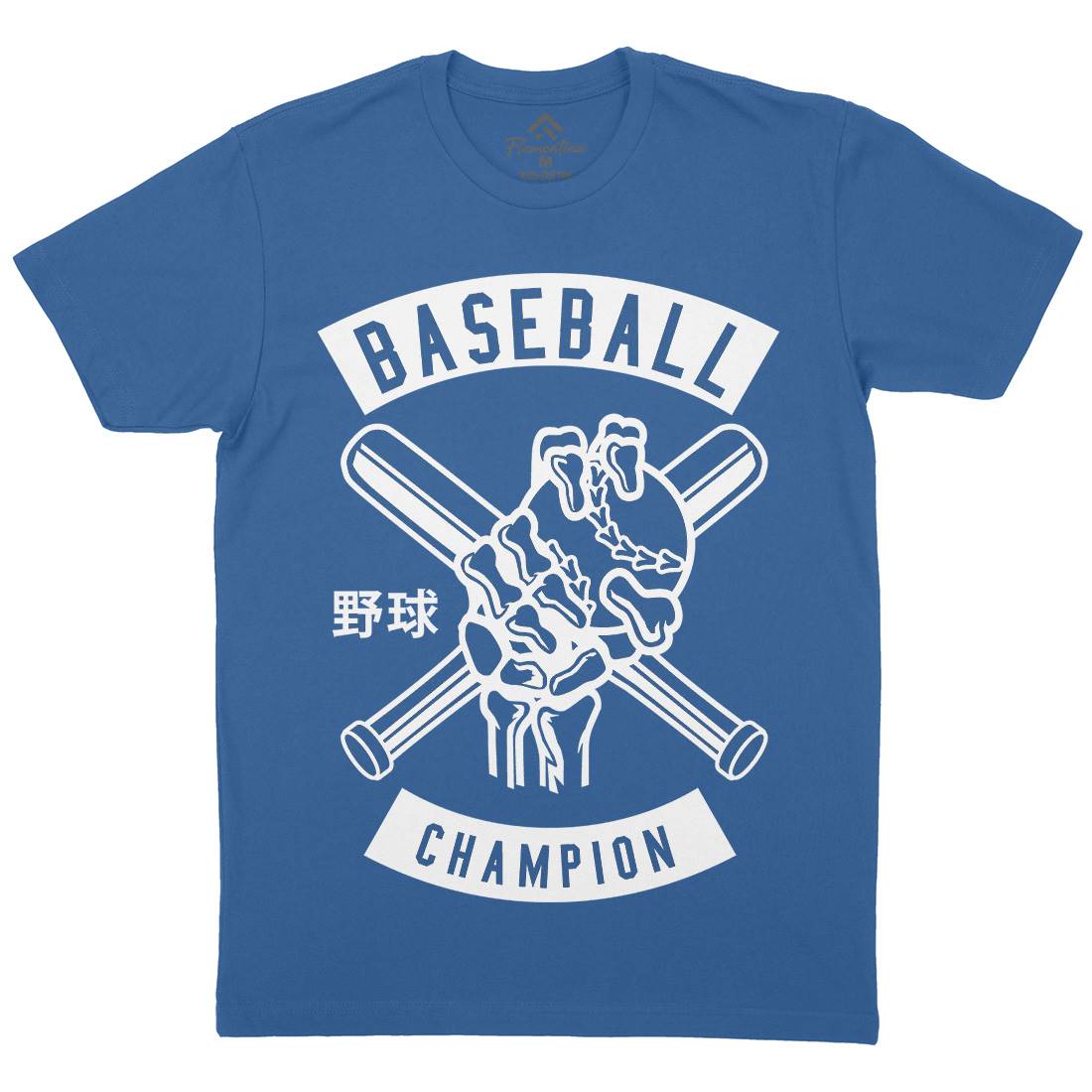 Baseball Champion Skull Hand Mens Crew Neck T-Shirt Sport B488