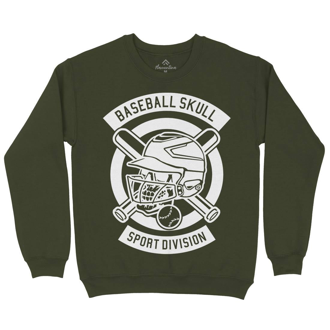 Baseball Skull Mens Crew Neck Sweatshirt Sport B490