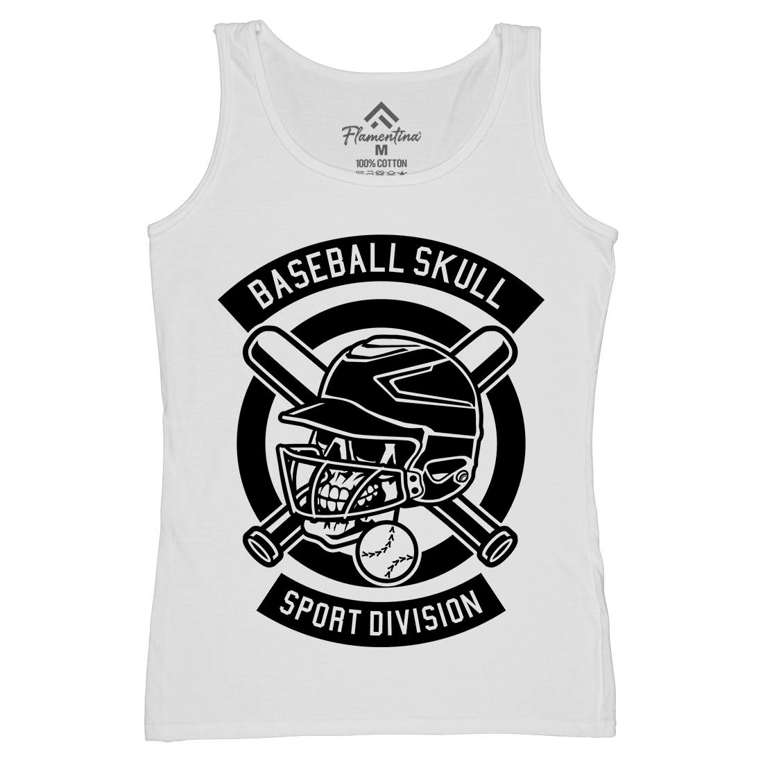 Baseball Skull Womens Organic Tank Top Vest Sport B490