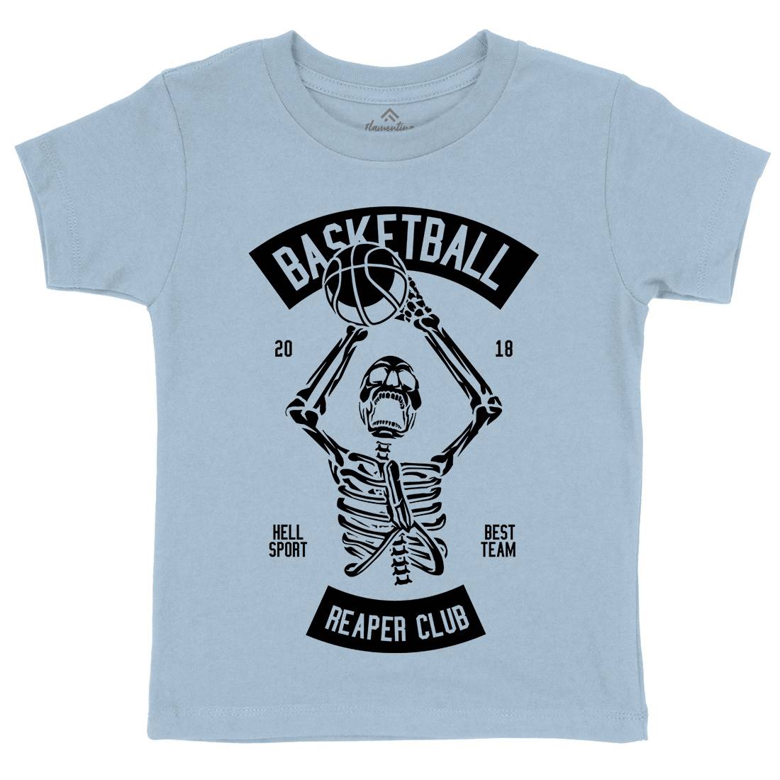 Basketball Reaper Club Kids Crew Neck T-Shirt Sport B491