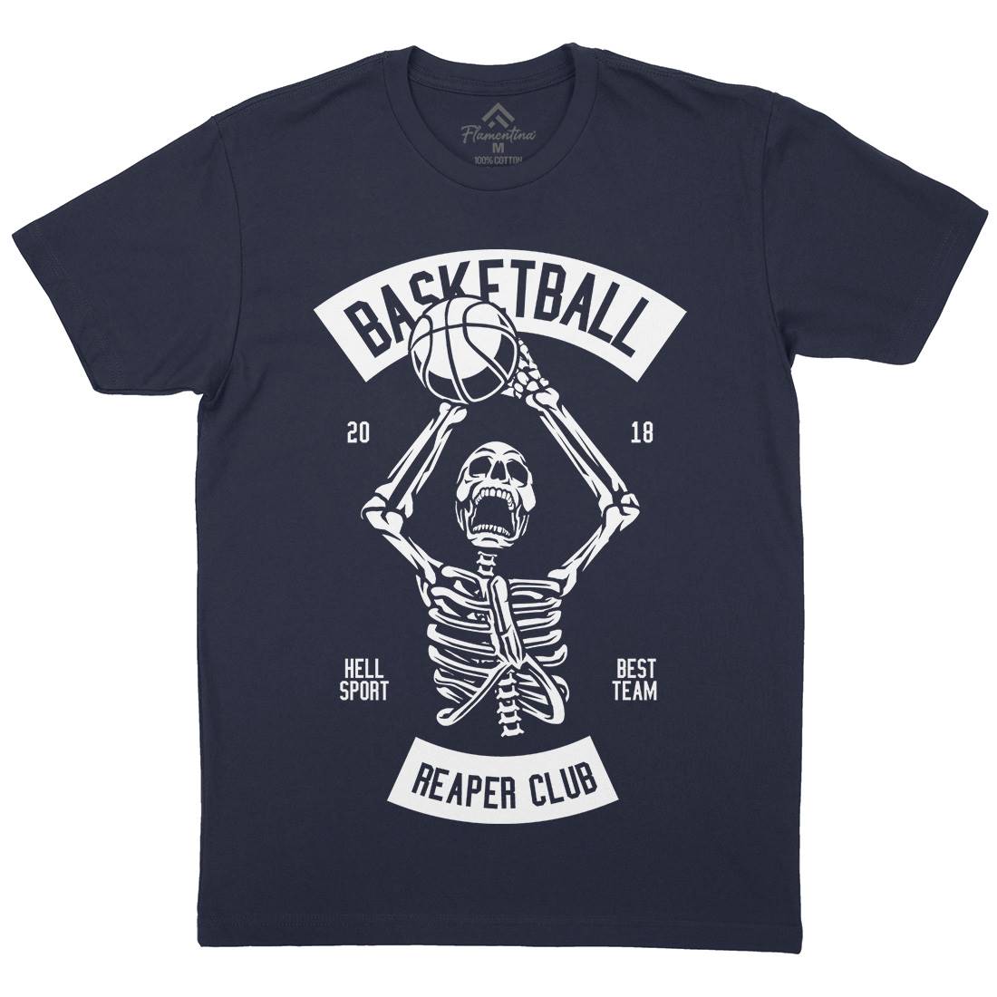 Basketball Reaper Club Mens Organic Crew Neck T-Shirt Sport B491