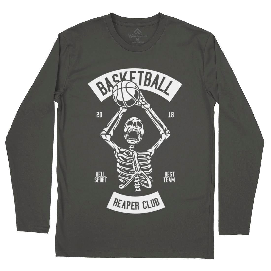Basketball Reaper Club Mens Long Sleeve T-Shirt Sport B491