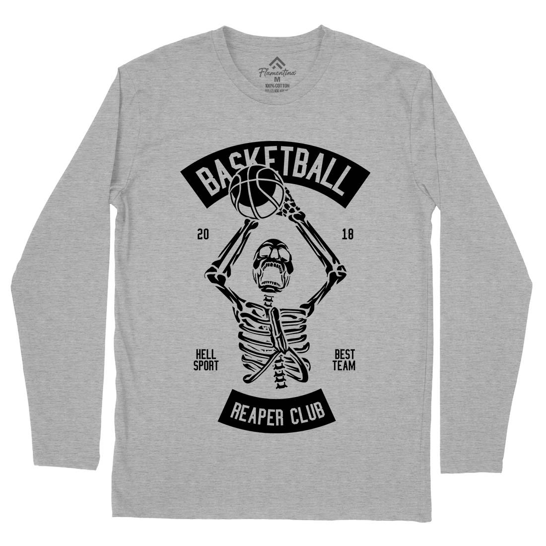 Basketball Reaper Club Mens Long Sleeve T-Shirt Sport B491