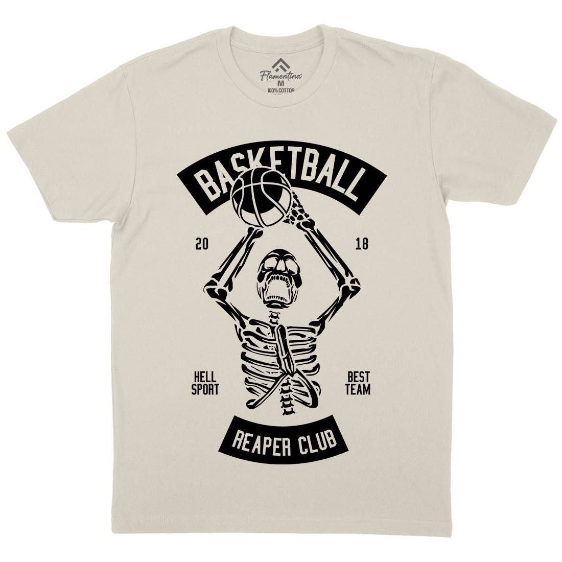 Basketball Reaper Club Mens Organic Crew Neck T-Shirt Sport B491
