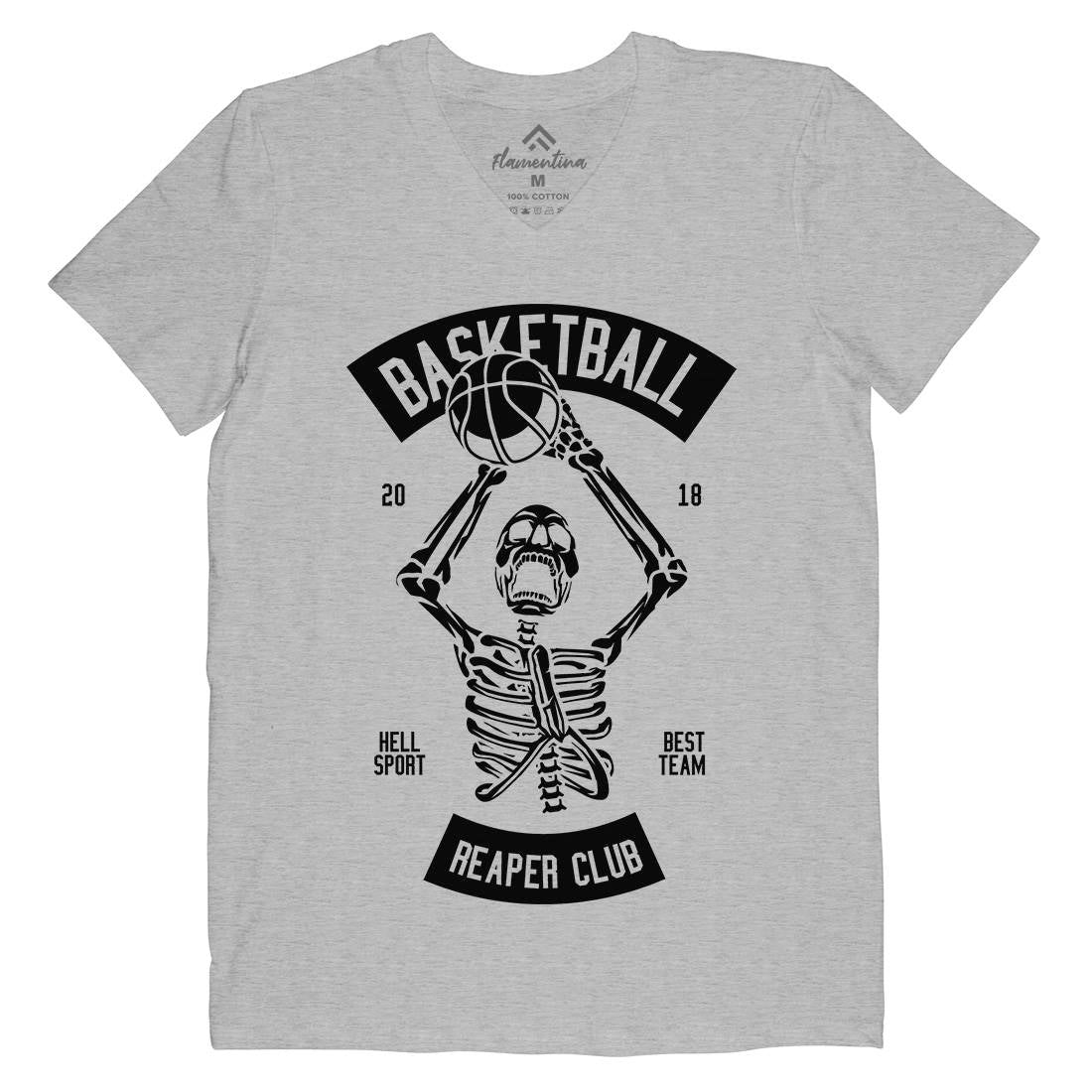 Basketball Reaper Club Mens V-Neck T-Shirt Sport B491