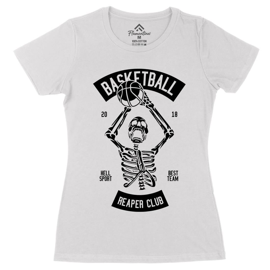Basketball Reaper Club Womens Organic Crew Neck T-Shirt Sport B491