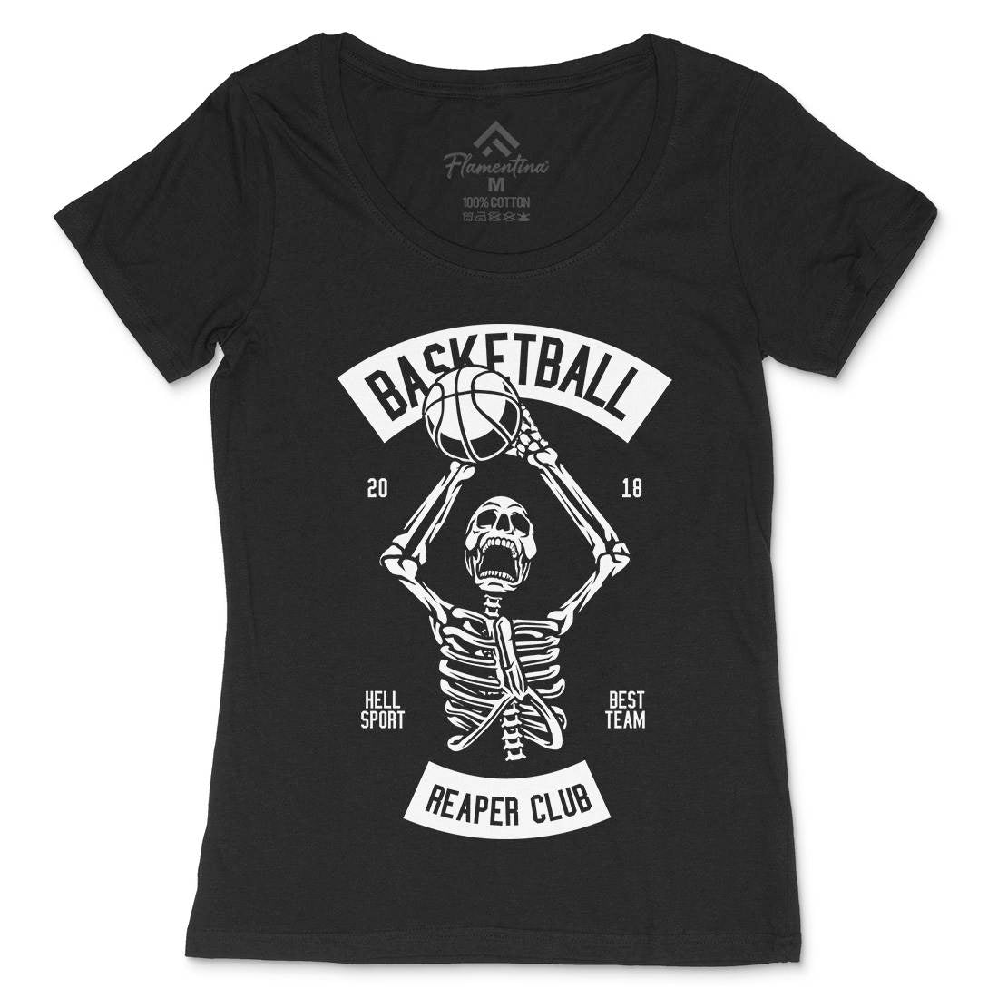 Basketball Reaper Club Womens Scoop Neck T-Shirt Sport B491