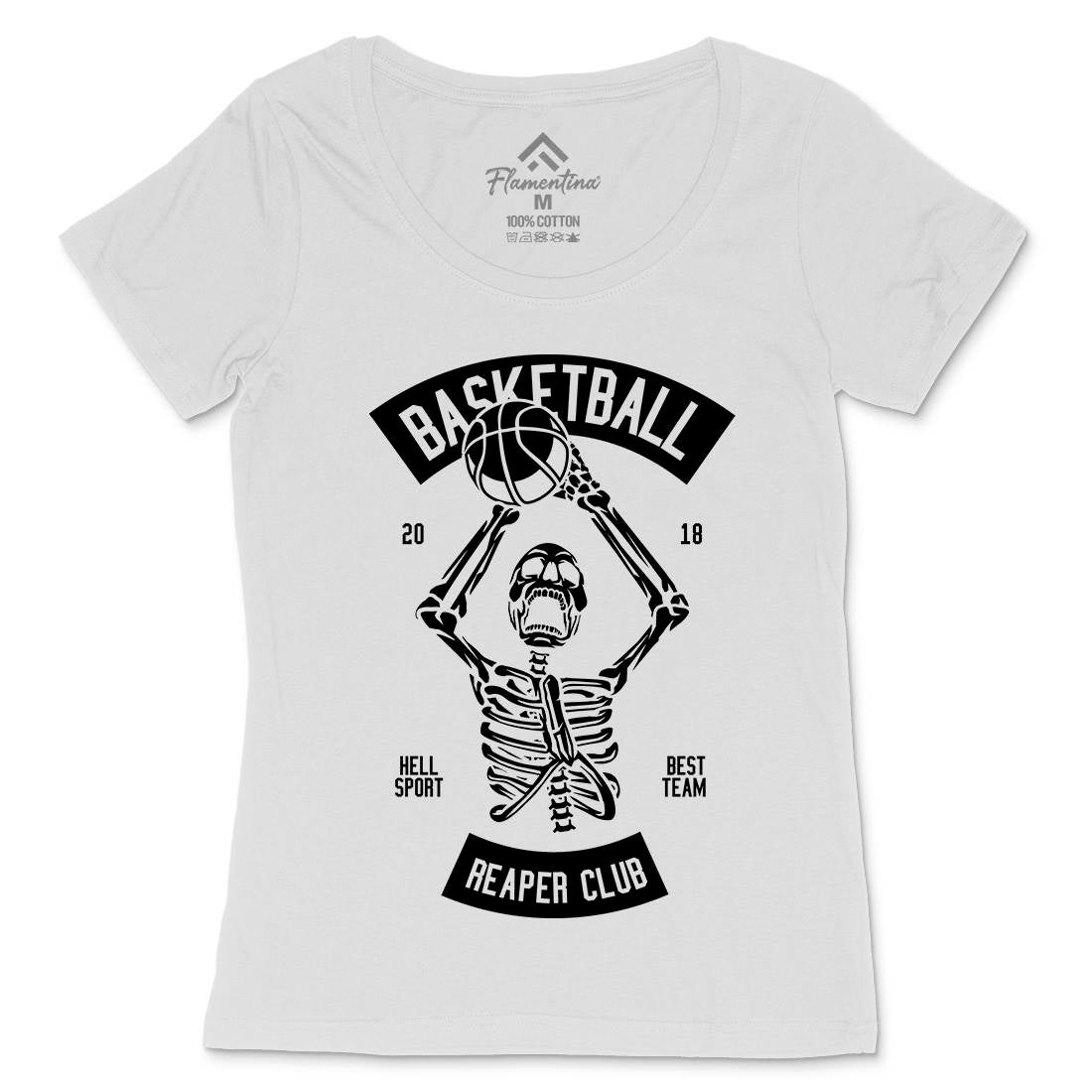 Basketball Reaper Club Womens Scoop Neck T-Shirt Sport B491