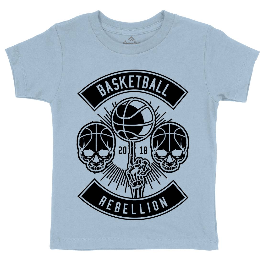 Basketball Rebellion Kids Organic Crew Neck T-Shirt Sport B492