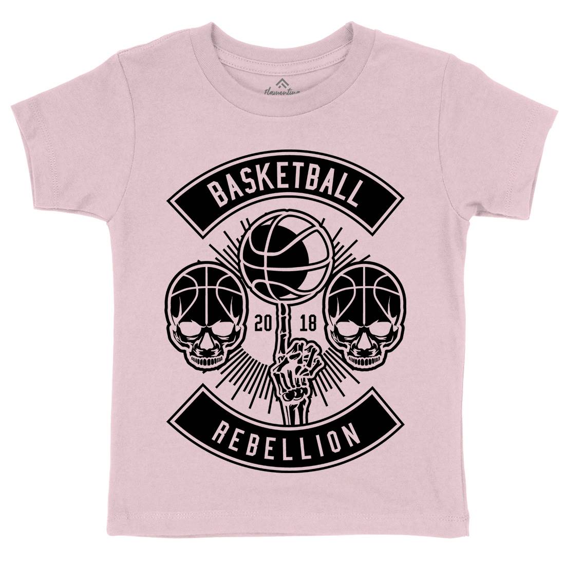 Basketball Rebellion Kids Crew Neck T-Shirt Sport B492