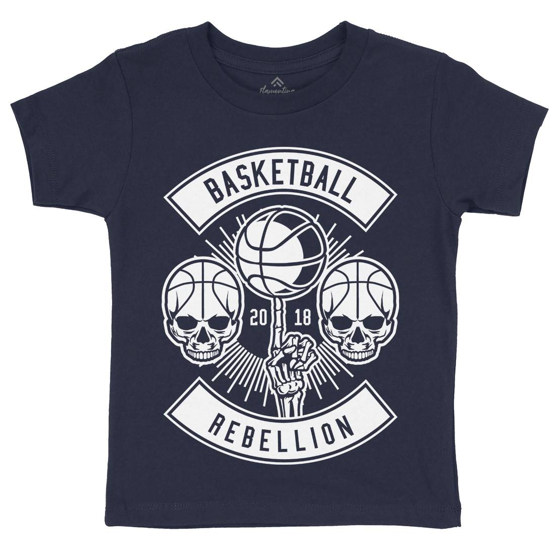 Basketball Rebellion Kids Crew Neck T-Shirt Sport B492