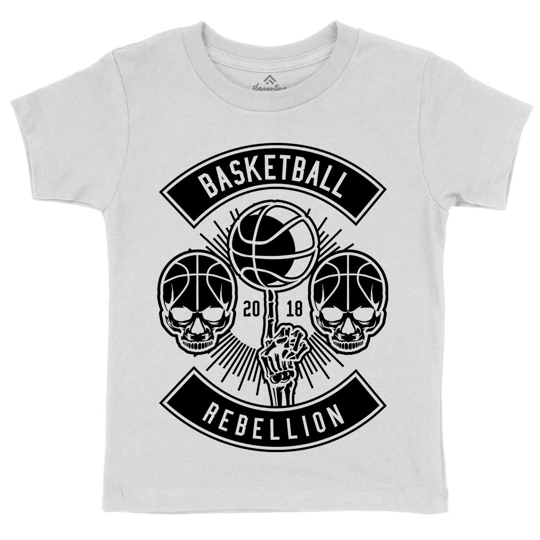 Basketball Rebellion Kids Organic Crew Neck T-Shirt Sport B492