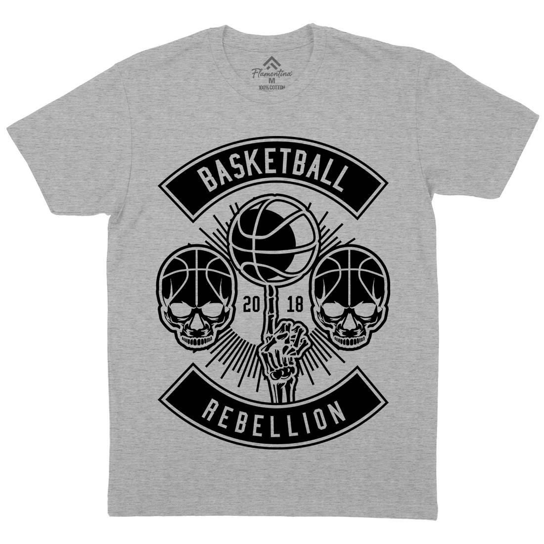 Basketball Rebellion Mens Crew Neck T-Shirt Sport B492