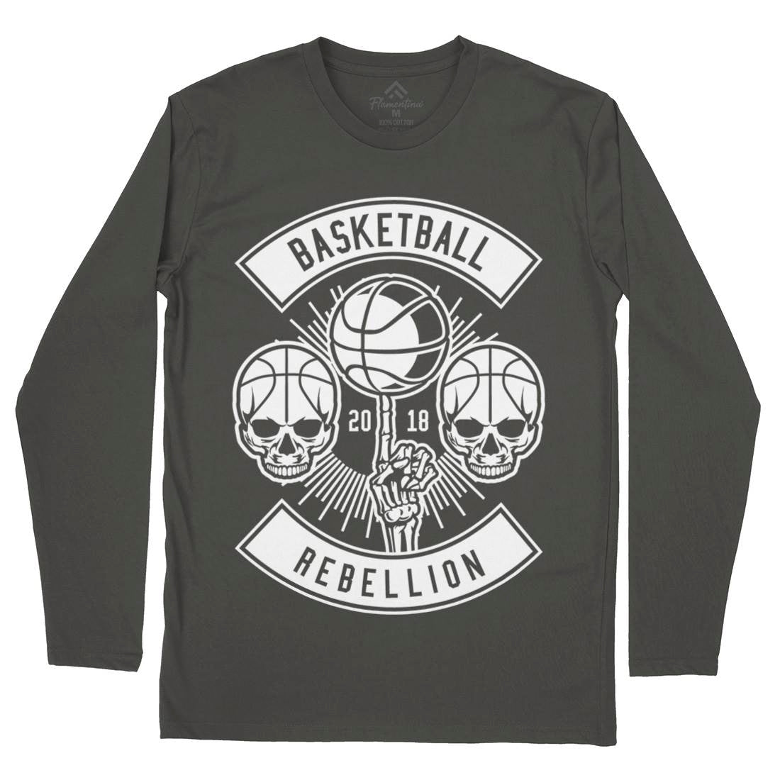 Basketball Rebellion Mens Long Sleeve T-Shirt Sport B492
