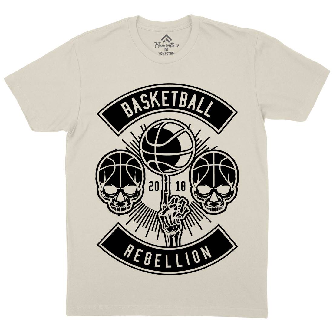 Basketball Rebellion Mens Organic Crew Neck T-Shirt Sport B492