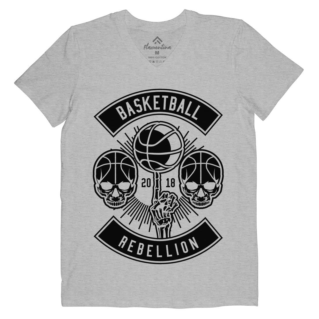 Basketball Rebellion Mens V-Neck T-Shirt Sport B492