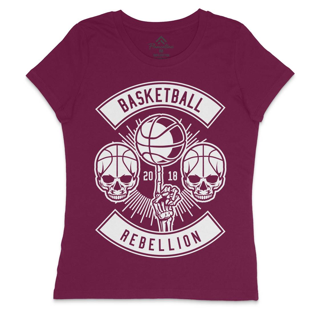 Basketball Rebellion Womens Crew Neck T-Shirt Sport B492