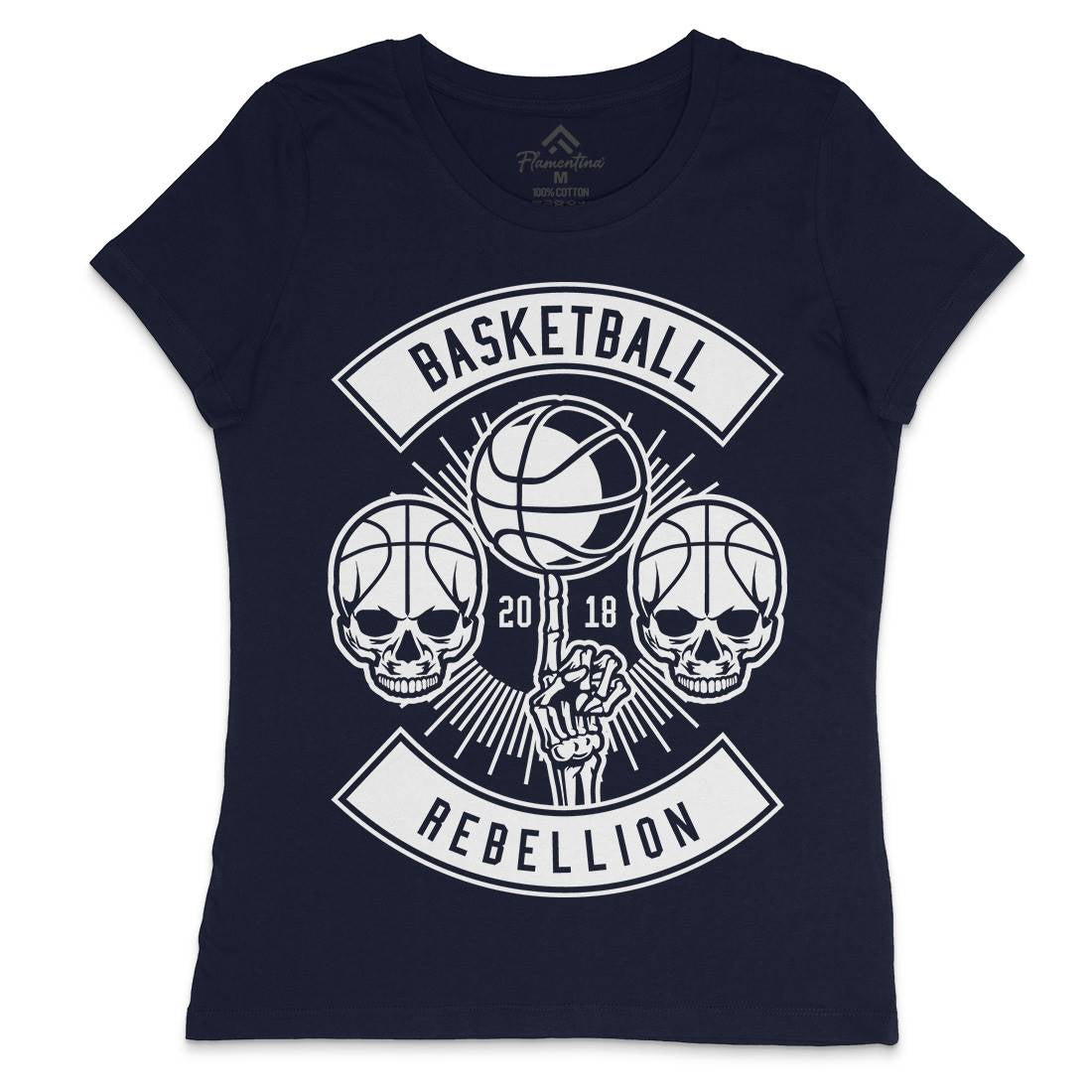 Basketball Rebellion Womens Crew Neck T-Shirt Sport B492