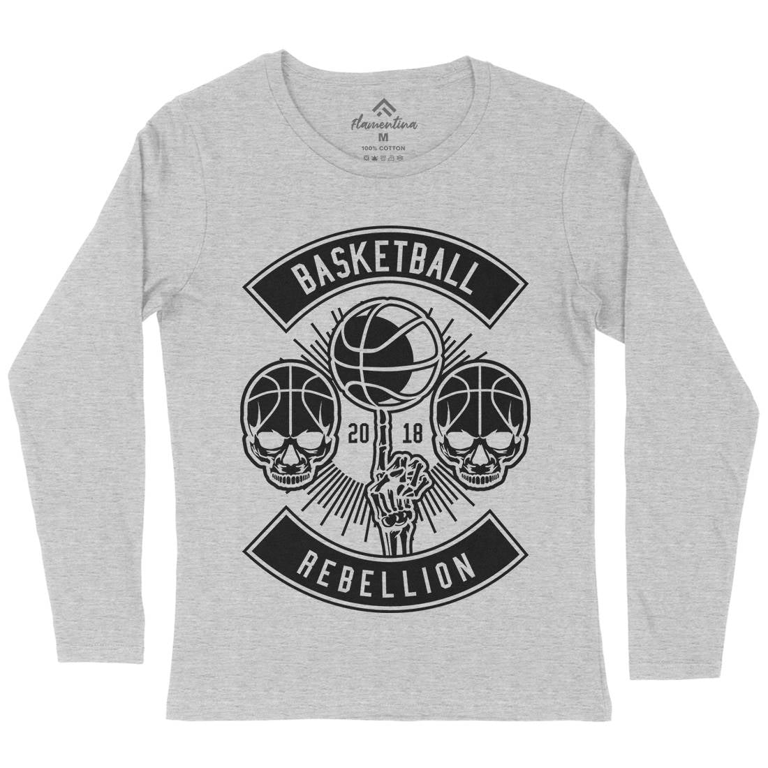 Basketball Rebellion Womens Long Sleeve T-Shirt Sport B492