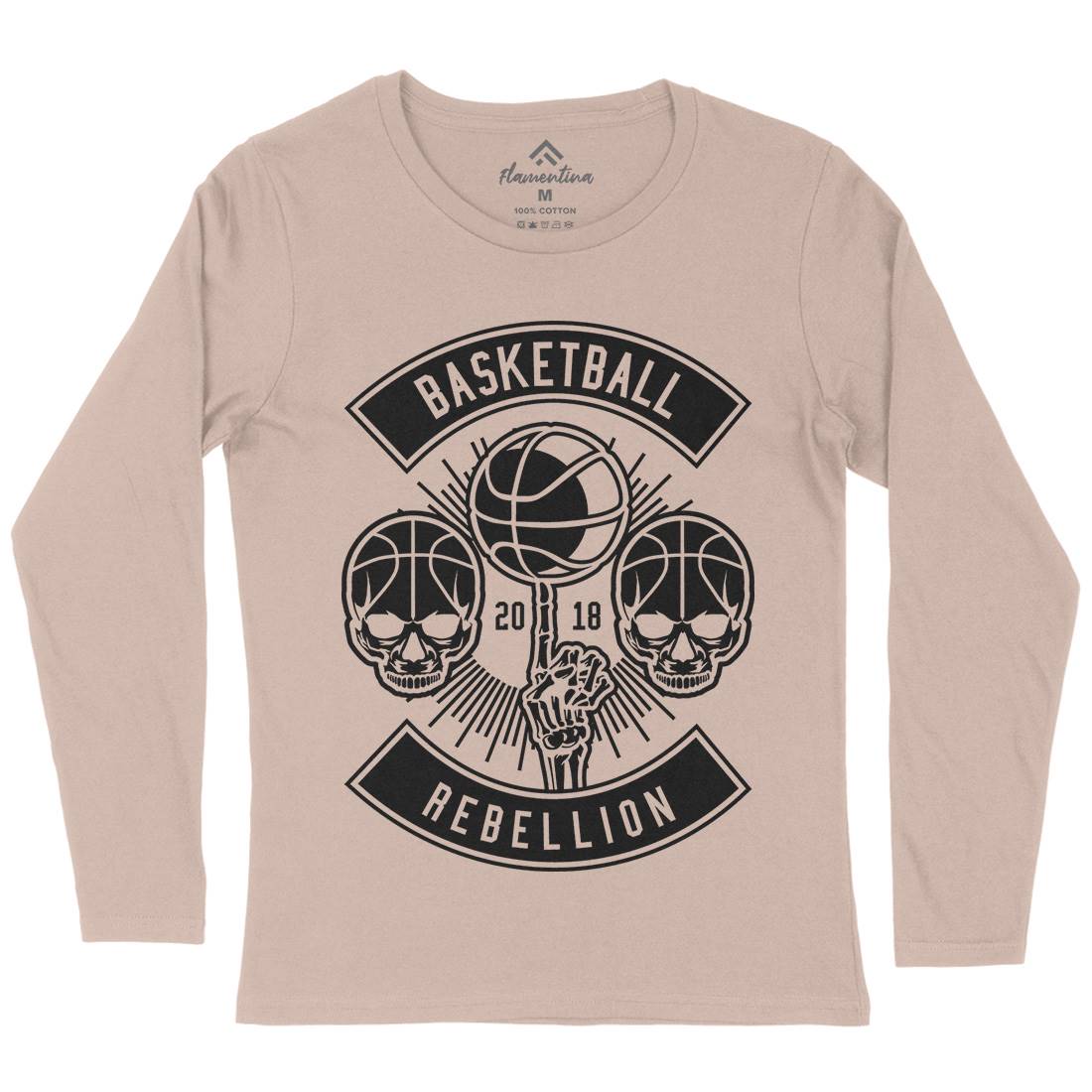 Basketball Rebellion Womens Long Sleeve T-Shirt Sport B492