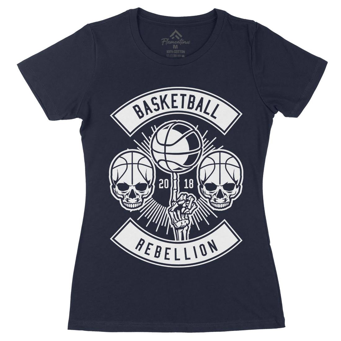 Basketball Rebellion Womens Organic Crew Neck T-Shirt Sport B492