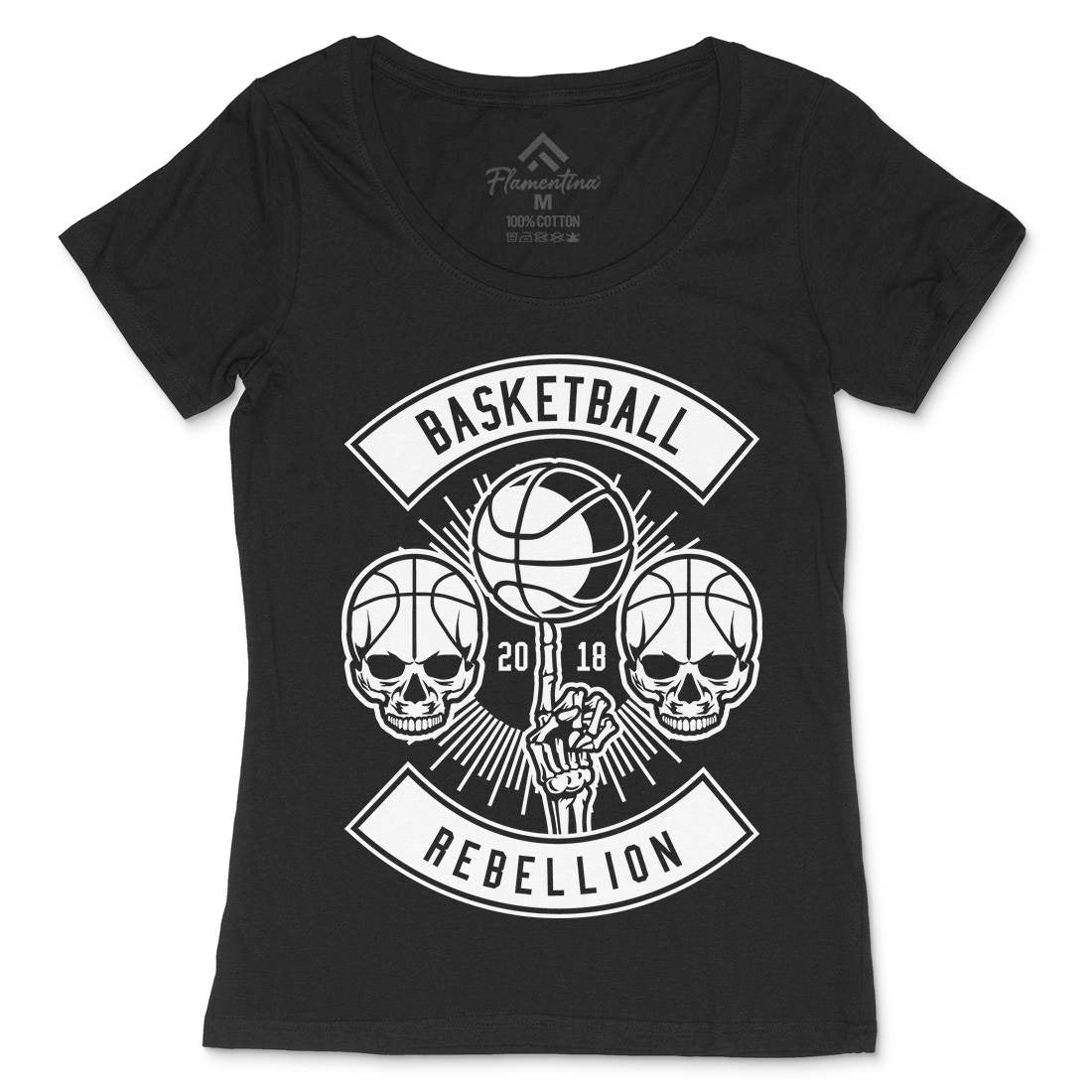 Basketball Rebellion Womens Scoop Neck T-Shirt Sport B492