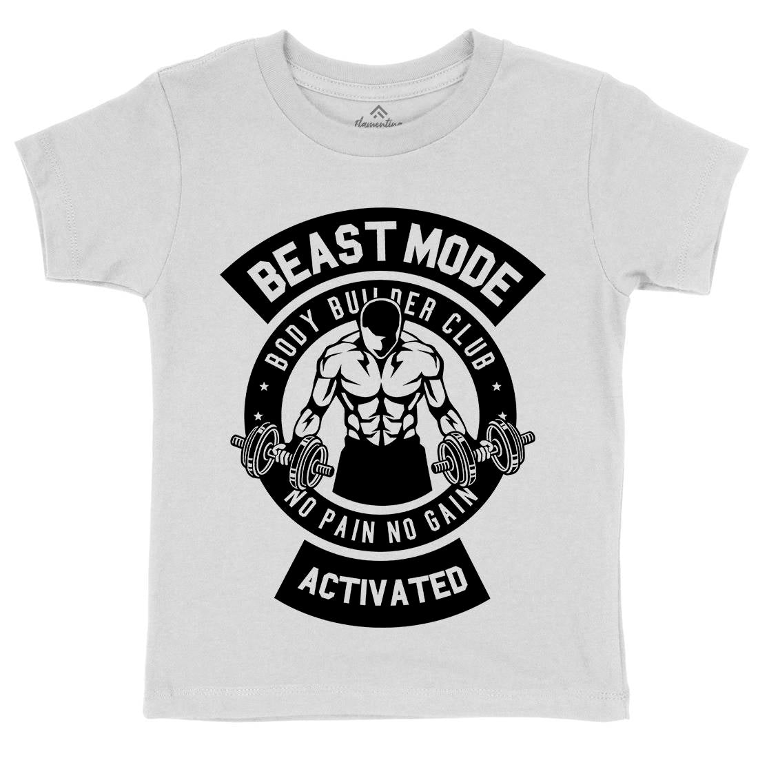 Beast Mode Activated Kids Crew Neck T-Shirt Gym B493