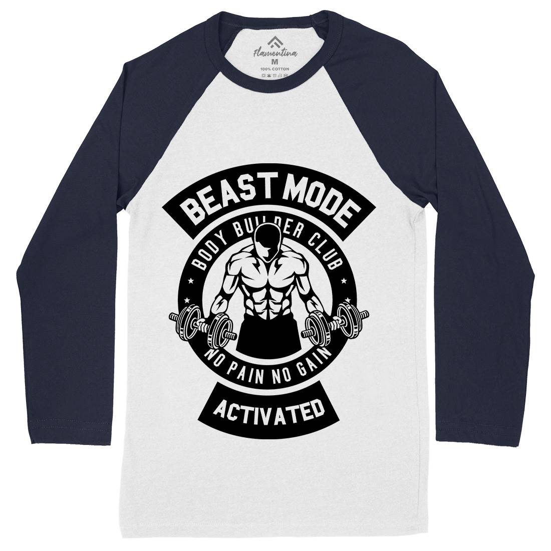 Beast Mode Activated Mens Long Sleeve Baseball T-Shirt Gym B493