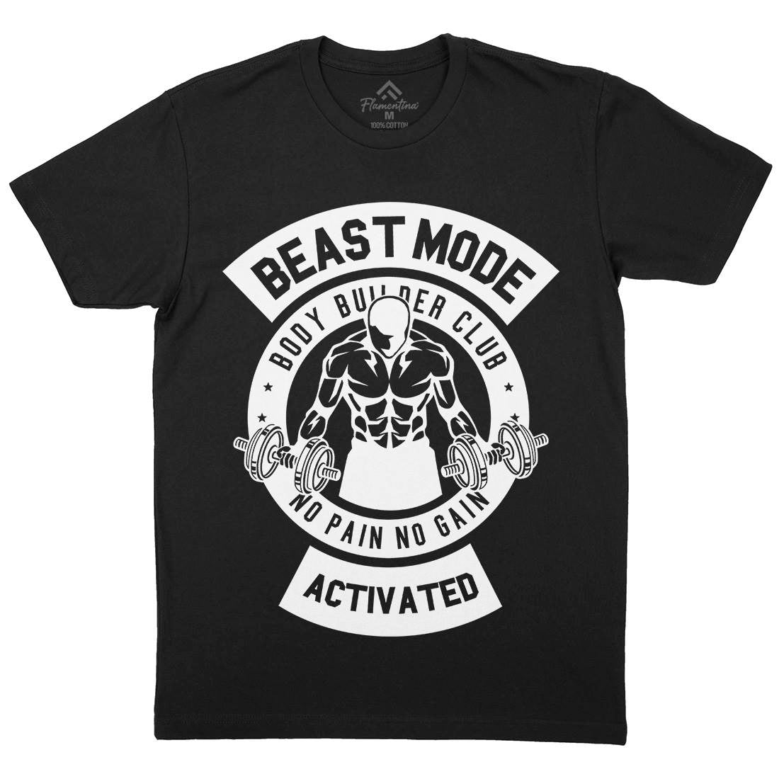 Beast Mode Activated Mens Organic Crew Neck T-Shirt Gym B493