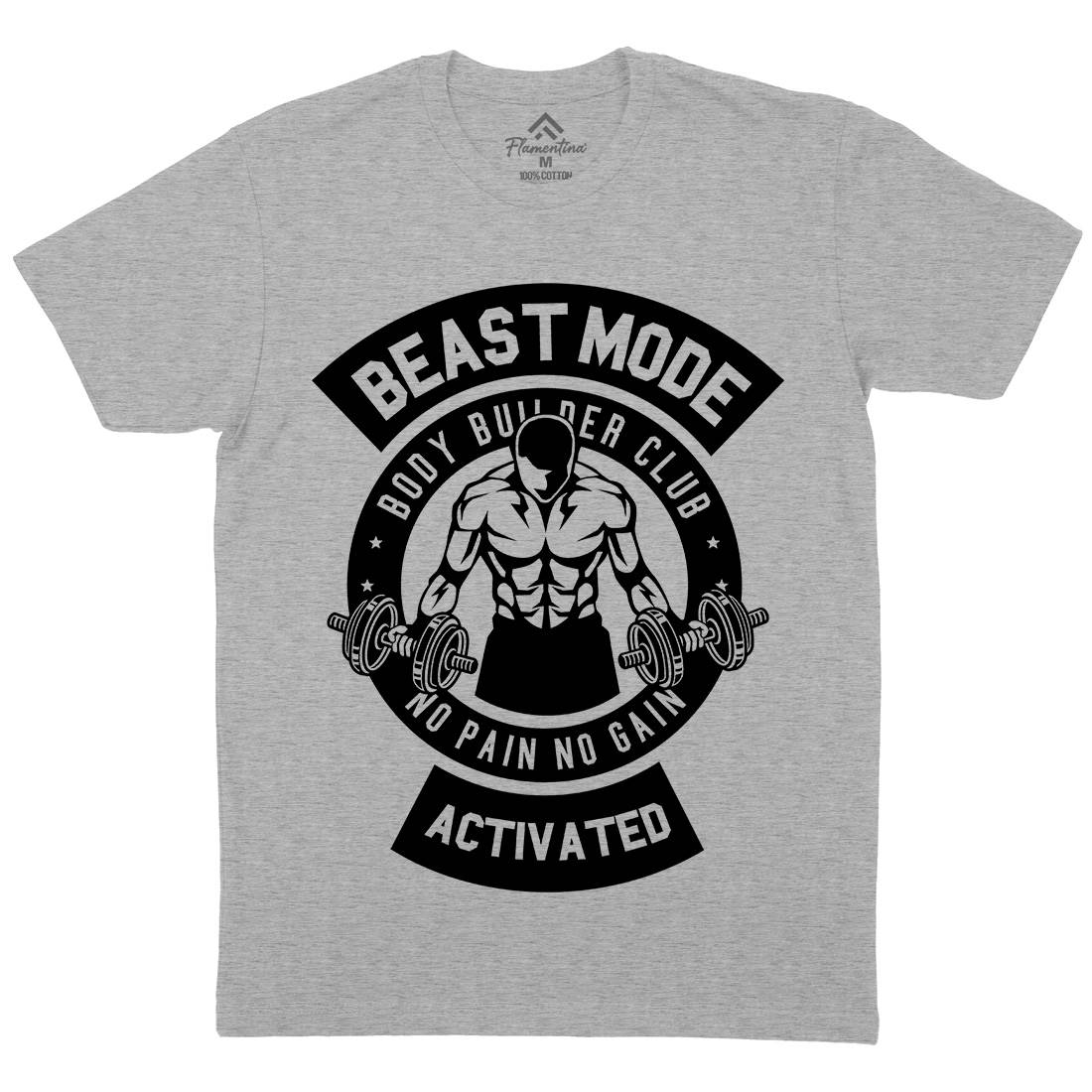 Beast Mode Activated Mens Organic Crew Neck T-Shirt Gym B493