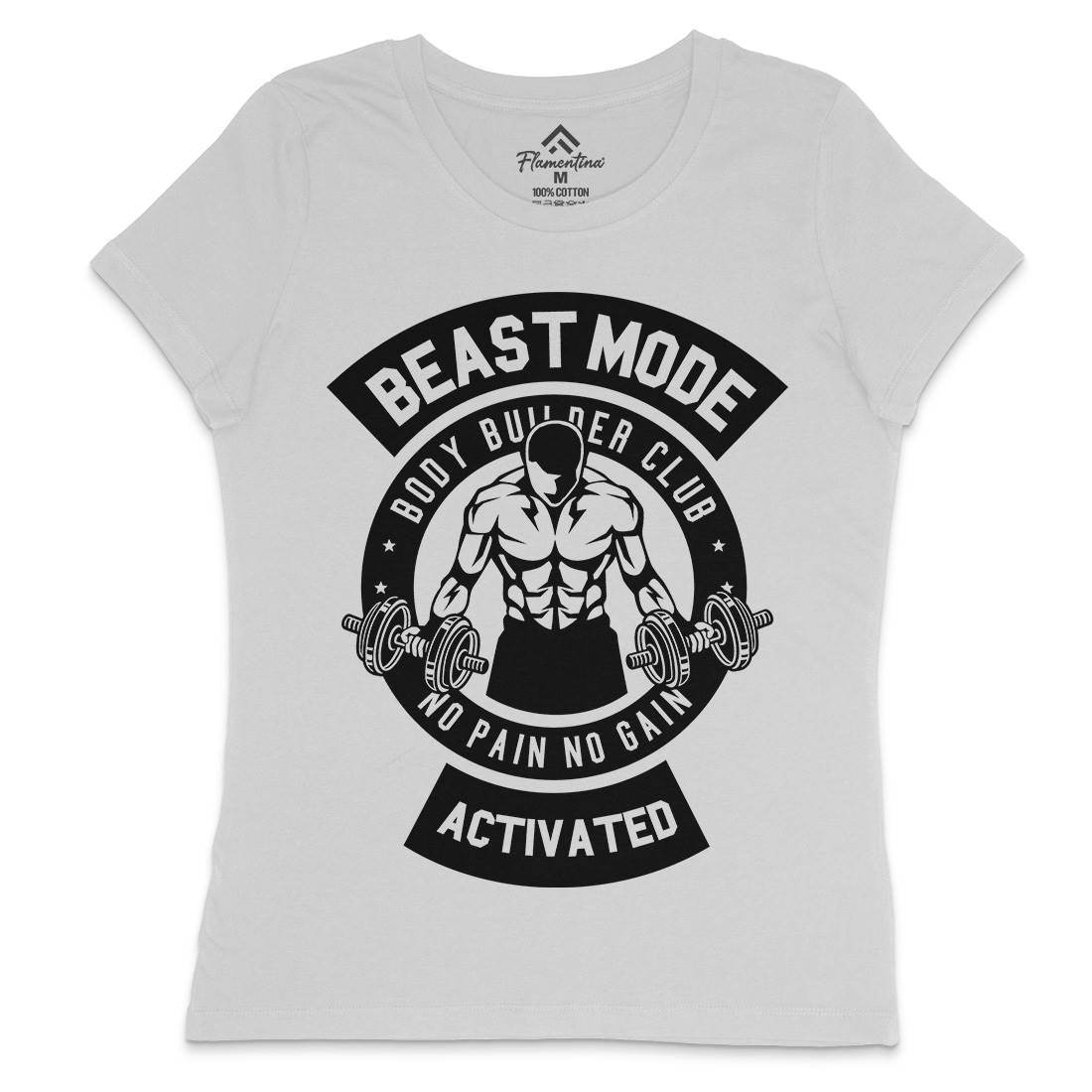 Beast Mode Activated Womens Crew Neck T-Shirt Gym B493