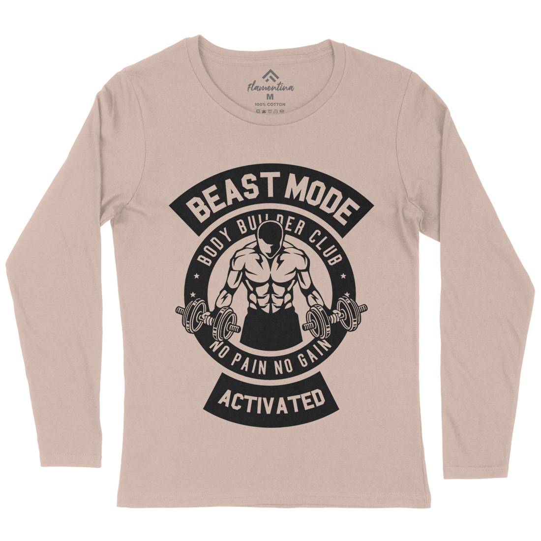 Beast Mode Activated Womens Long Sleeve T-Shirt Gym B493