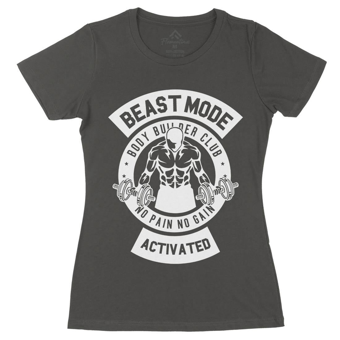 Beast Mode Activated Womens Organic Crew Neck T-Shirt Gym B493