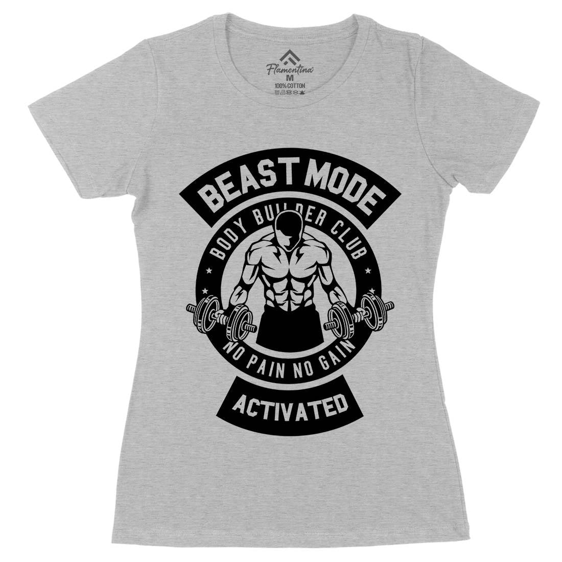 Beast Mode Activated Womens Organic Crew Neck T-Shirt Gym B493