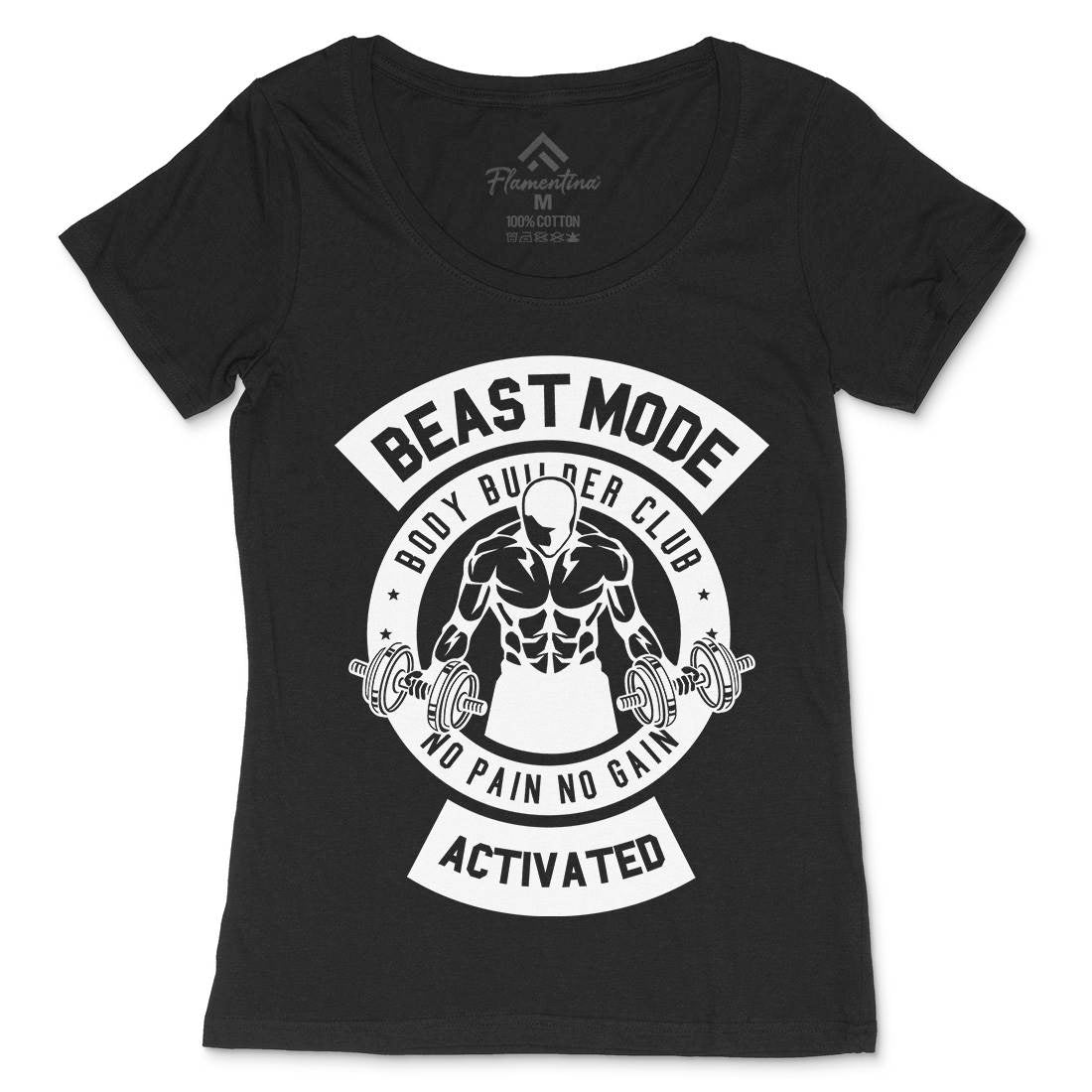 Beast Mode Activated Womens Scoop Neck T-Shirt Gym B493
