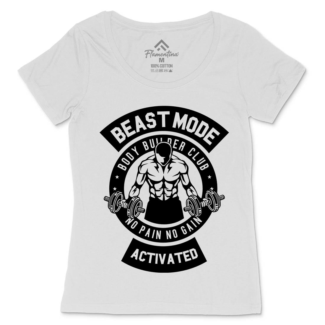 Beast Mode Activated Womens Scoop Neck T-Shirt Gym B493