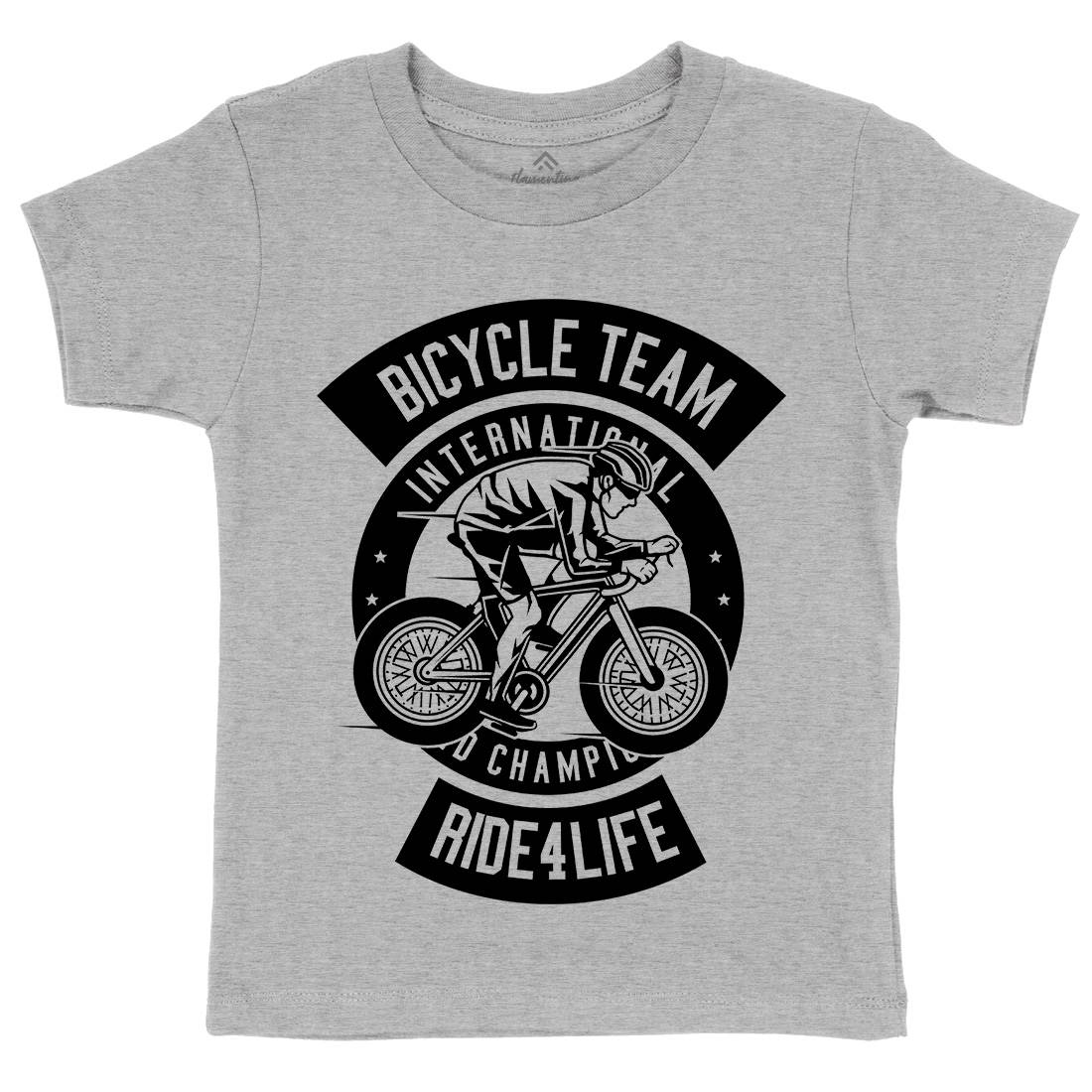 Bicycle Team Kids Crew Neck T-Shirt Bikes B495
