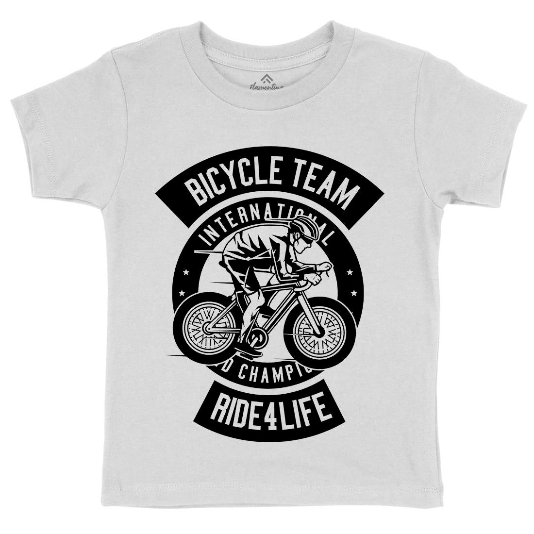 Bicycle Team Kids Organic Crew Neck T-Shirt Bikes B495
